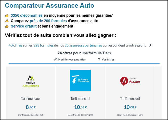 comparateur des assurances auto les moins chères